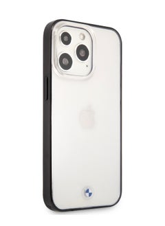 BMW PC/TPU Transparent Hard Case with Edges Compatible for iPhone 13 Pro  (6.1") Easy Access to All Ports, Anti-Scratch - Black  - Image 3