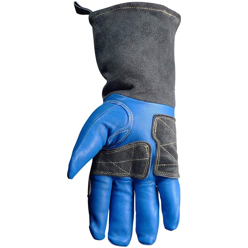 Caiman Caiman Premium Goat Grain MIGStick Welding Gloves Wool Lining Kontour Design Kontour Thumb and Wrist Kevlar BlueBlack Large 1520  - Image 3