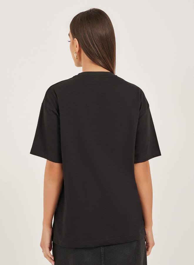 Styli Embroidered Oversized Round Neck T-Shirt - Image 4