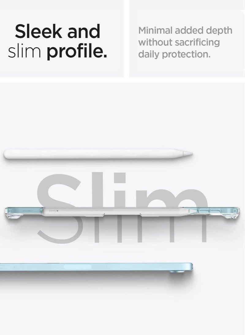 Spigen Air Skin Hybrid Case Cover for iPad Air 5 (2022) 10.9 inch 5th Generation and iPad Air 4th Generation (2020) with Pencil Holder - Crystal Clear - Image 4