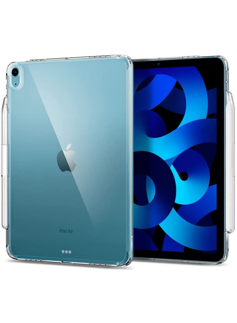 Spigen Air Skin Hybrid Case Cover for iPad Air 5 (2022) 10.9 inch 5th Generation and iPad Air 4th Generation (2020) with Pencil Holder - Crystal Clear - Image 1