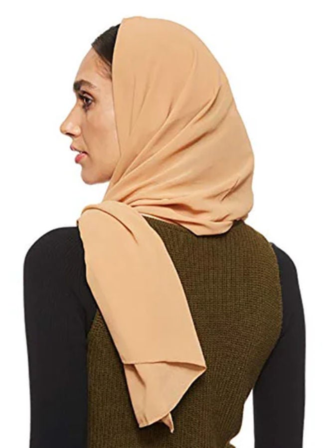 SHOPI Super Soft Chiffon Hijab Sandy Brown - Image 4