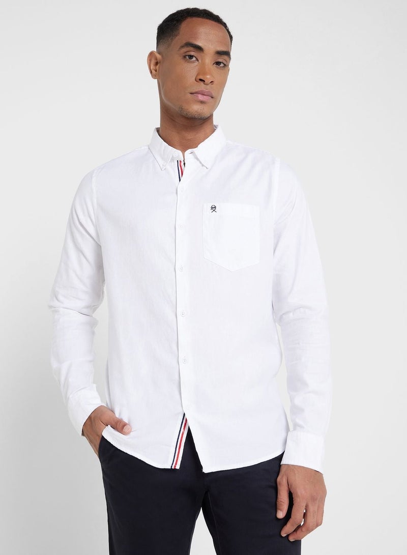 Thomas Scott Men White Relaxed Button-Down Collar Pure Cotton Casual Sustainable Shirt - Image 1