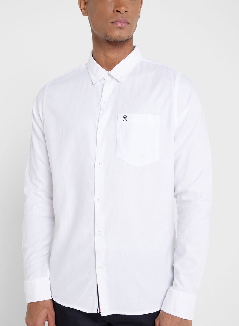 Thomas Scott Men White Relaxed Button-Down Collar Pure Cotton Casual Sustainable Shirt - Image 3