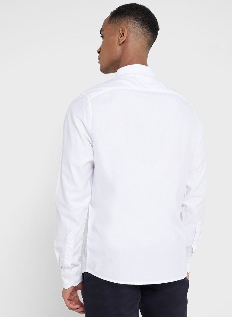 Thomas Scott Men White Relaxed Button-Down Collar Pure Cotton Casual Sustainable Shirt - Image 2