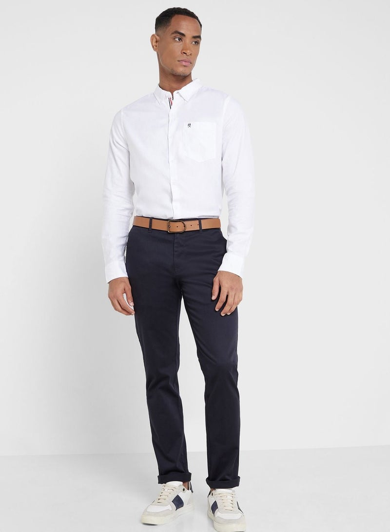 Thomas Scott Men White Relaxed Button-Down Collar Pure Cotton Casual Sustainable Shirt - Image 4