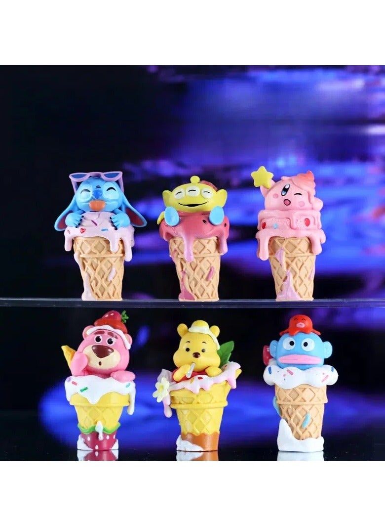 general Ice cream trendy toys figurines anime cones three-eyed boys strawberry bears puffs table decorations ornaments model cakes car ornaments - Image 1