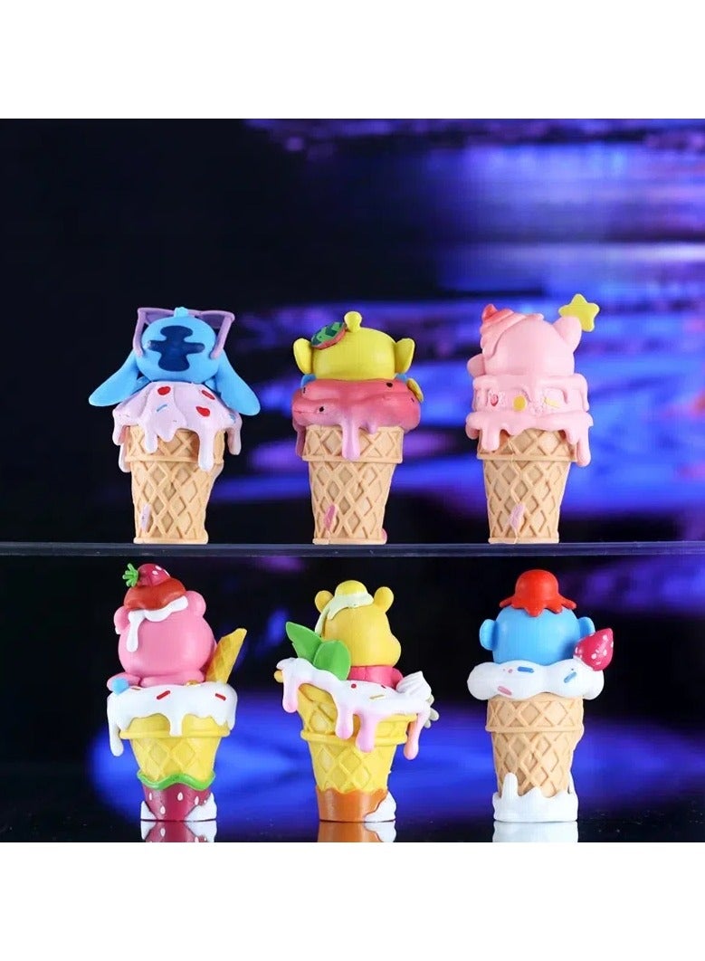 general Ice cream trendy toys figurines anime cones three-eyed boys strawberry bears puffs table decorations ornaments model cakes car ornaments - Image 3