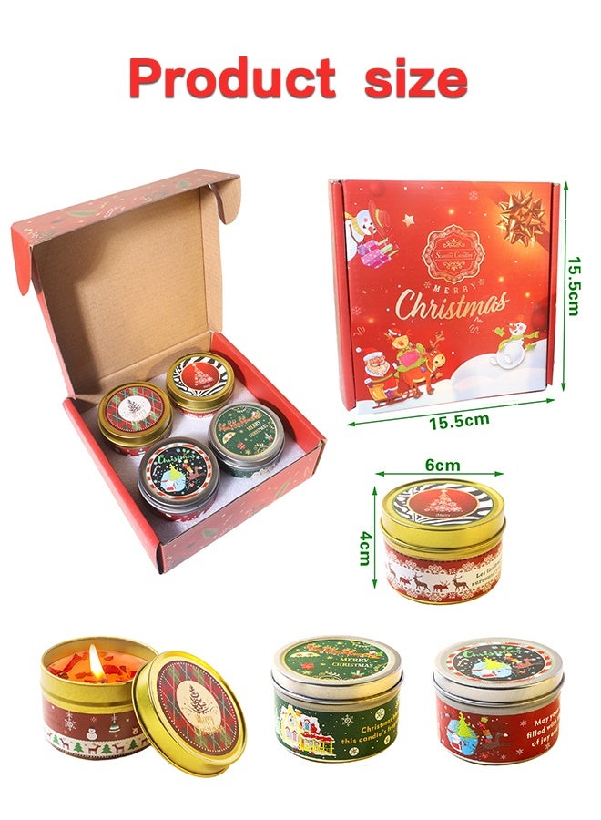 4 PCS Christmas Scented Candles Gifts for Women, Soy Wax Candles with Essential Oils Aromatherapy Candles for Home Scented, Stress Relief, Bath,Yoga, Christmas Thanksgiving Gift - Image 3