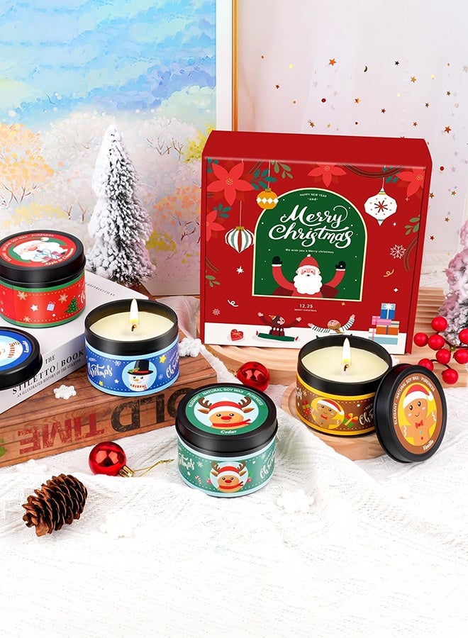 4 PCS Christmas Scented Candles Gifts for Women, Soy Wax Candles with Essential Oils Aromatherapy Candles for Home Scented, Stress Relief, Bath,Yoga, Christmas Thanksgiving Gift - Image 5