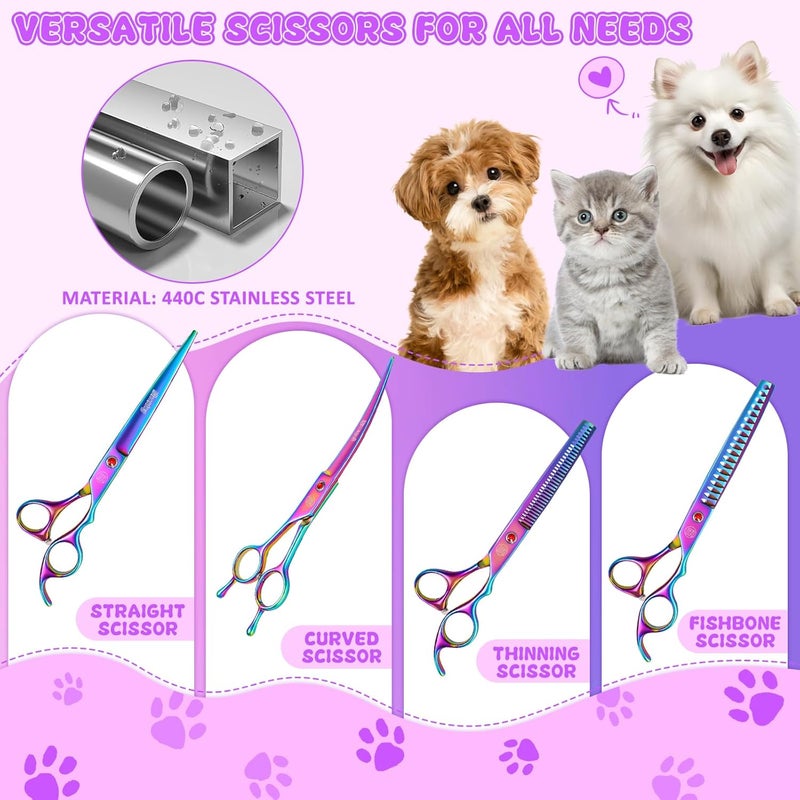 Moontay Professional Dog Grooming Scissors Set with Comb - 7 Inch/8 Inch - Image 3