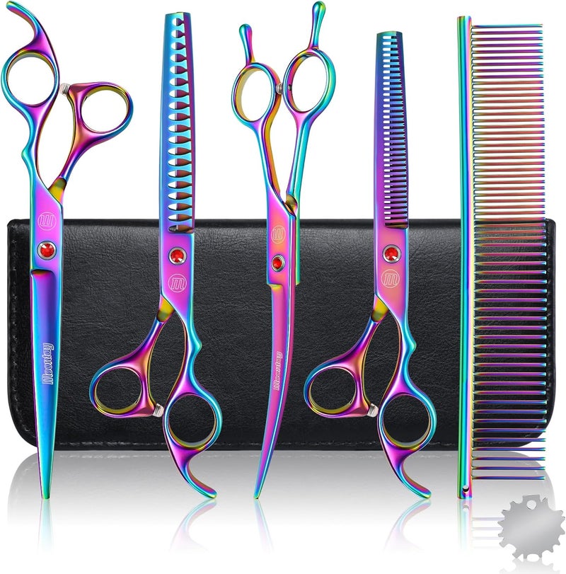 Moontay Professional Dog Grooming Scissors Set with Comb - 7 Inch/8 Inch - Image 1