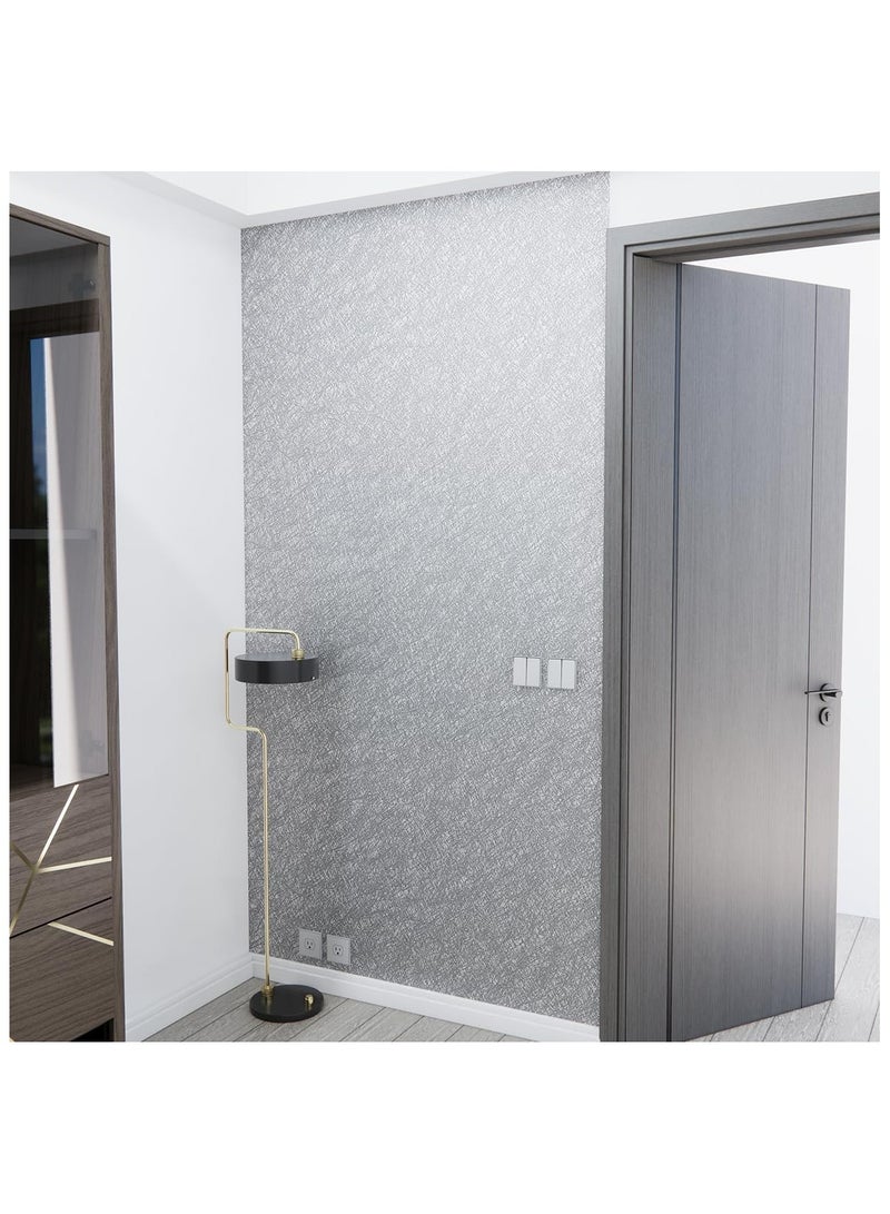 Anna 40cm x 5m Dark Gray Textured Thick PVC Self-Adhesive Wallpaper - Image 2
