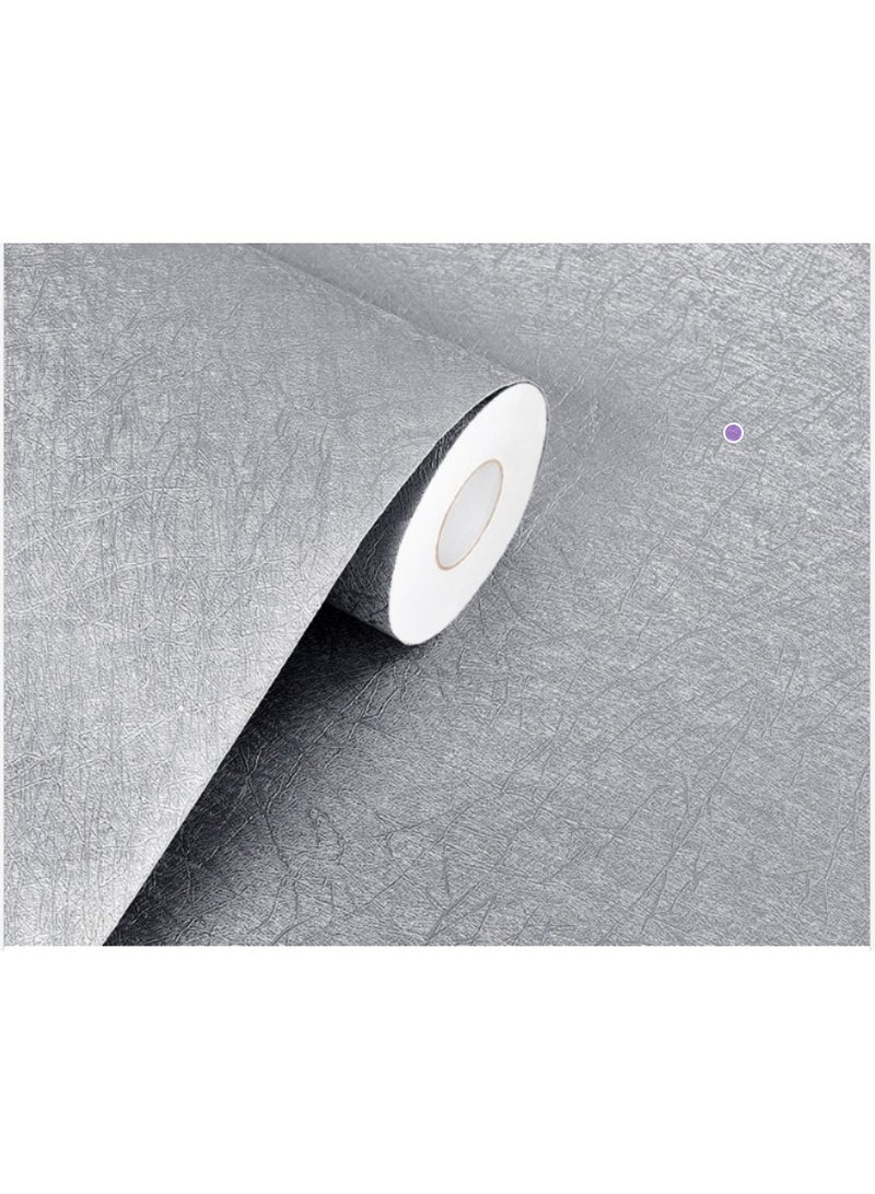 Anna 40cm x 5m Dark Gray Textured Thick PVC Self-Adhesive Wallpaper - Image 1