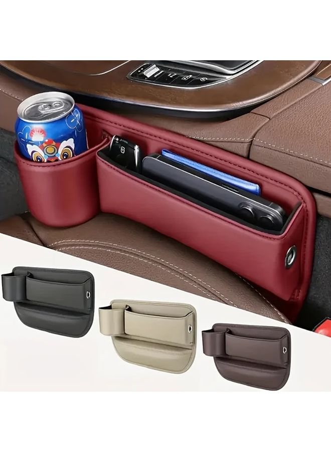 Kamo Brown Car Storage Box Multifunctional Cup Holder Organizer Driver Side - Image 1