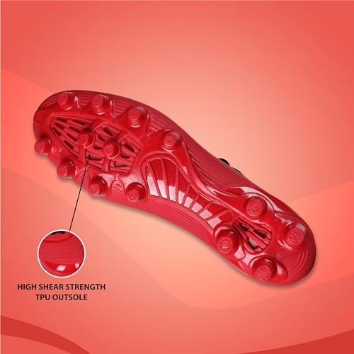 Aivin First Strike Football Stud with TPU Sole with Direct Injection Molding Technology A Moulded Removable E.V.A Sockliner Light Weight Insole Pre-Molded Red - Image 2