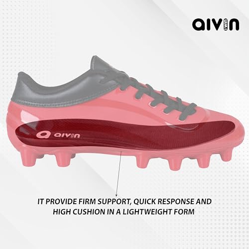 Aivin First Strike Football Stud with TPU Sole with Direct Injection Molding Technology A Moulded Removable E.V.A Sockliner Light Weight Insole Pre-Molded Red - Image 5