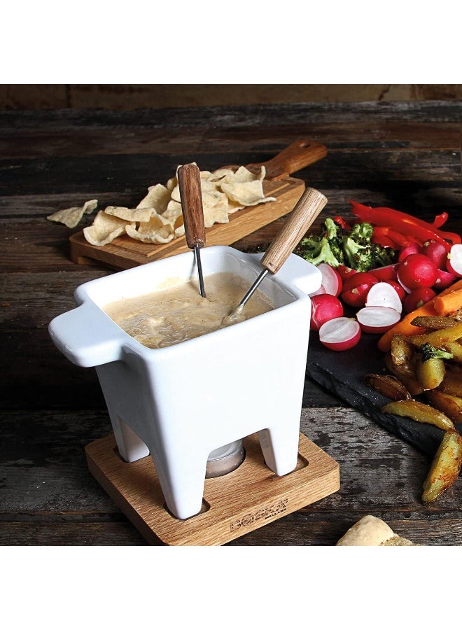 BOSKA Tea Light Tapas Fondue Set for Cheese or Chocolate, Life Collection, White - Image 4
