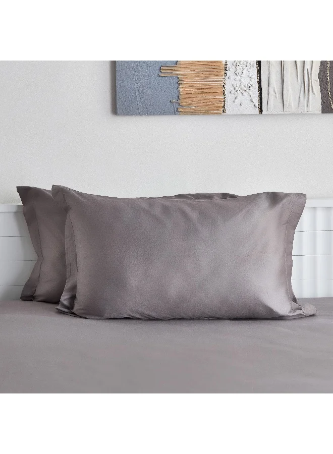 Home Box Opulent Luxe 2-Piece Solid Cotton Pillowcase Set - 50x75 cm