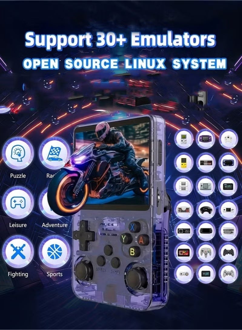 Ump R36S Handheld Game Console, Video Game Console, Built-in 64G Card, 15000+ Games, 3.5 Inch IPS Screen, Rechargeable Battery, Open Source Linux System, OTG Support, 21+ Emulators, Expandable to 256GB, Birthday & Holiday Gift for Kids and Adults - Image 3