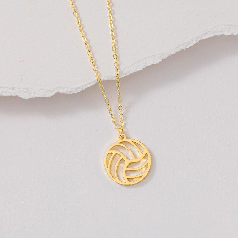VRIUA Volleyball Necklace - 14K Gold Plated Dainty Volleyball Necklace for Women - Trendy Gold Pendant Necklaces Simple Everyday Trendy Jewelry - Image 5