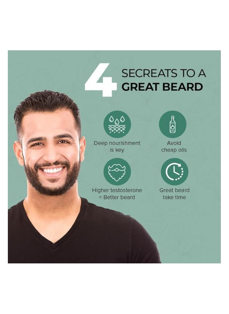 Beard Growth Oil - Fuller Beard, No Patchiness - Onion, Bhringraj, Jojoba Blend - 200ml (Pack of 2)