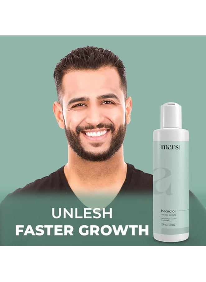 Beard Growth Oil - Fuller Beard, No Patchiness - Onion, Bhringraj, Jojoba Blend - 200ml (Pack of 2)