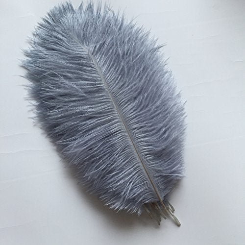 Sowder 50pcs Natural 8-10inch(20-25cm) Ostrich Feathers Home Wedding Decoration(Grey) - Image 2