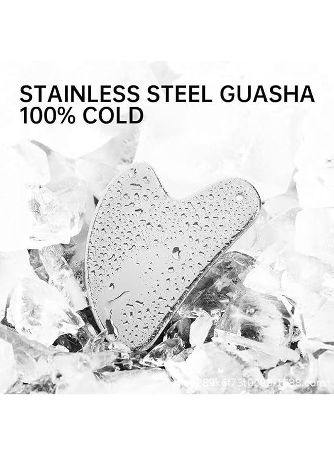 Loquat Gua Sha Facial Tool, Stainless Steel Tool for Facial Spa Massage, Anti Aging, Wrinkles and Double Chin, Facial Lift Massage, for Eyes, Body, Neck, Back, Legs - Image 2