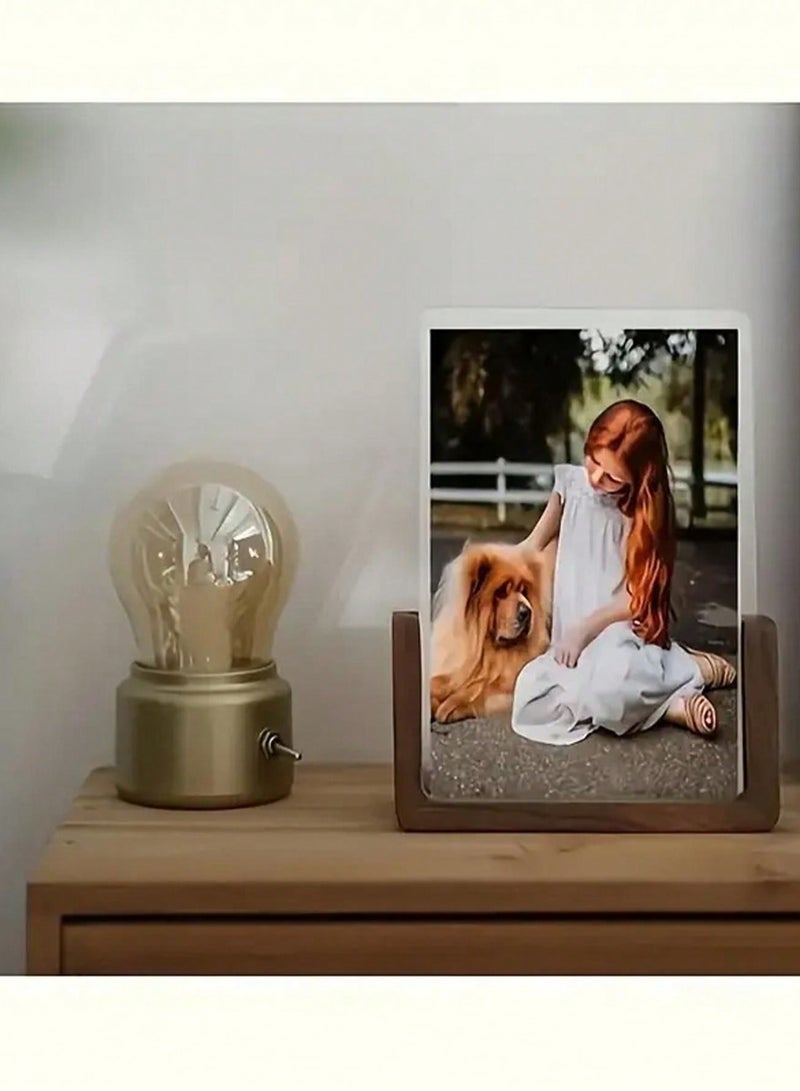 Elegant U-Shaped Solid Wood Photo Frame with Clear Acrylic Panels – Rustic and Modern Design for Tabletop Display – Perfect for Home, Office, Weddings, and Special Events – Multi-Purpose Stand for Business Cards, Conference Signs, and Desk Calendars  - Image 5