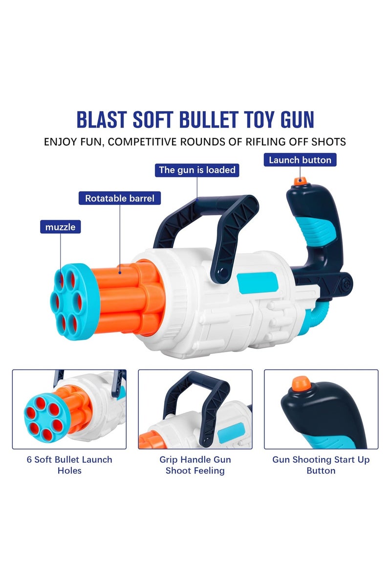Blast Toy Foam Blasters Guns for Kids, Soft Bullets Shooting Game for Nerf Guns with 6 Hole Automatic Rotating Barrel, Indoor Outdoor Toys Gift for 3 4 5 6 7 8 9+ Years Old Boys Girls, Teens, Adults - Image 3