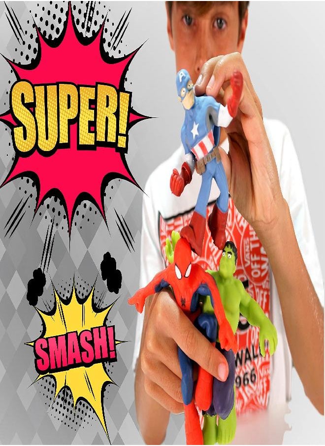 Ja-Ru - JA-RU Marvel Avengers Stretchy Toys Heroes Squish & Pull Toys (12 Units) Hulk Captain America & Spiderman Anxiety Calming Fidget Toy, Stress Toys for Kids & Boys Toys DEF-6900-12 - Image 1