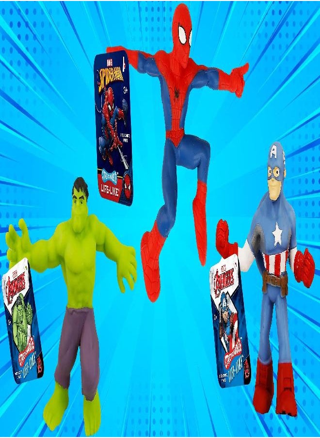 Ja-Ru - JA-RU Marvel Avengers Stretchy Toys Heroes Squish & Pull Toys (12 Units) Hulk Captain America & Spiderman Anxiety Calming Fidget Toy, Stress Toys for Kids & Boys Toys DEF-6900-12 - Image 1