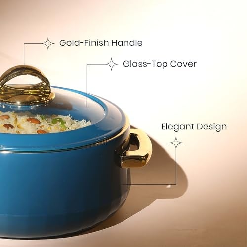 SELVEL Giving Shape to Life! Elegance Glass Lid Casserole | Premium Stainless Steel Insulated Hot Pot | See-Through Lid | Keeps Food Hot & Fresh (1700 ML, Emerald Green) - Image 3