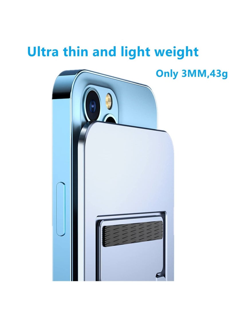 Excefore Ultra Thin Portable Foldable Cell Phone Stand, Adjustable Folding Stand for Travel, Compatible with iPhone, Smartphones, and iPad Tablets (4-12in) (2pc/Black,silvery) - Image 2