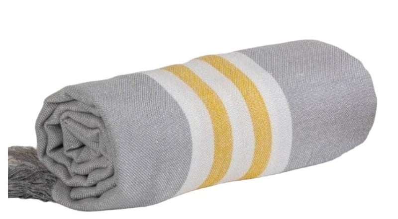 Eddika 100 Turkish Bamboo Fiber Bath Towel Antibacterial Anti Odour ecoFriendly and Sustainable Bamboo Fibre Towel I Ultra Soft Quick Dry Towel for Home Travel Grey Yellow Set of 1