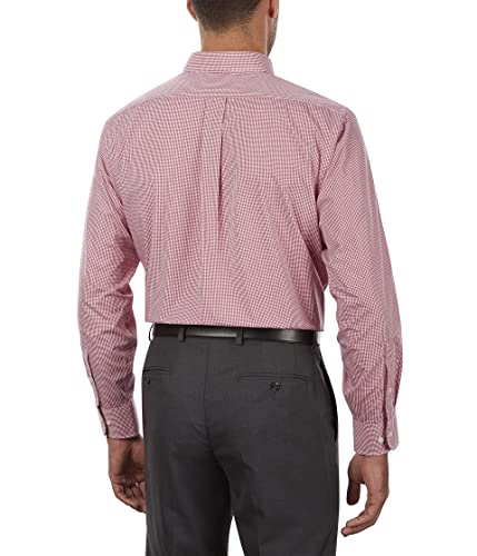 Van Heusen قميص رسمي بأزرار وياقة قابلة للتعديل للرجال من فان هيوزن، نمط غينغهام، أحمر حناء، كبير - Image 2