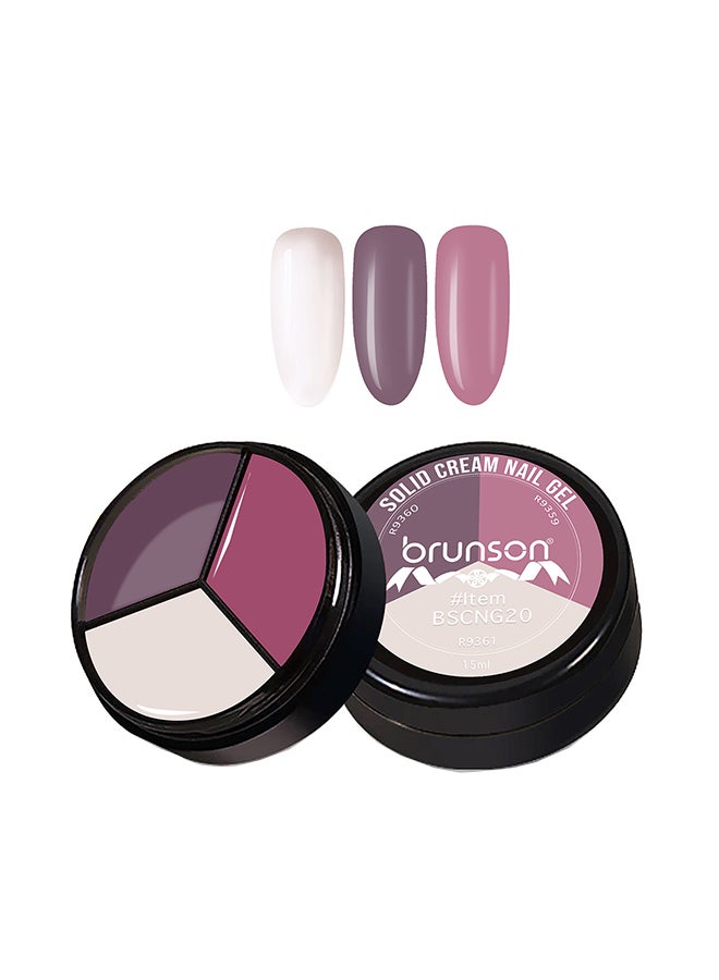 3Colors 3 in 1 Nail UV Gel Polish Cream Gel Nail Polish Soak off Solid Color Gel Nail Art Manicure Gel 15ml BSCNG20