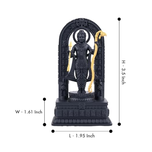 Artarium Shri Ram Murti Ayodhya Ram Lalla Idol for Car Dashboard Home Decor Living Room Showpiece (Ram Lalla 3.5 Inch) - Image 4