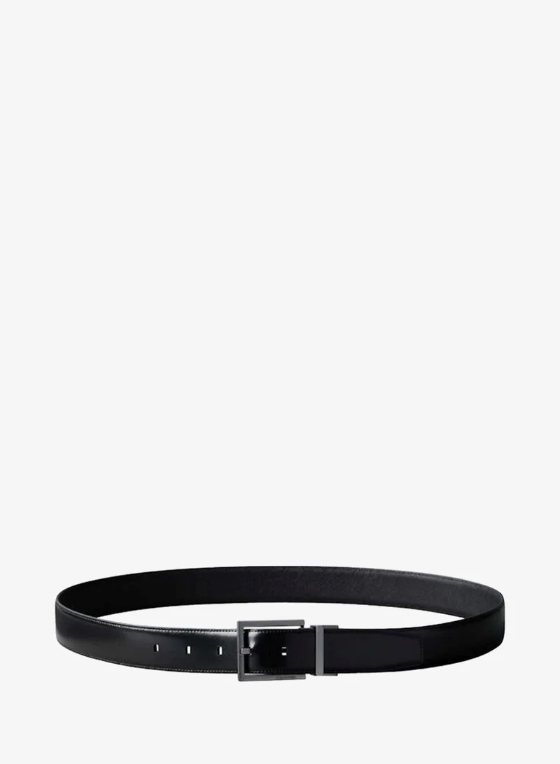 كالفن كلاين حزام قابل للتعديل بوجهين بإبزيم مربع  مم