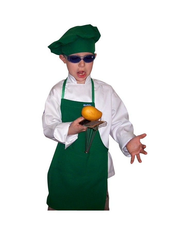 CHEFSKIN Kelly Green Set Apron + Hat Chef Costume Small Fits Children Kids 28 New The Best Party Favor - Image 2