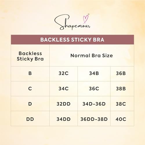 SHAPEMOUR Stick-On Strapless Bra for Women, Backless Invisible Push-Up Adhesive Bra with Strong Hold, Reusable Nipple Cover for Backless and Plunge Outfits (in, Cup Band, C, Regular, Skin) - Image 3