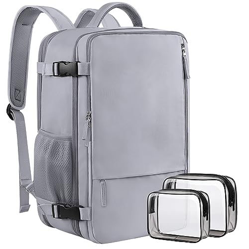 Sinaliy Travel Backpack for Women Men, 40L Carry On Backpack, 17 Inch Laptop Backpack, Waterproof Backpack, College Bookbag, Laptop Backpack, Backpack for Women, as Person Item Flight Approved - Image 1