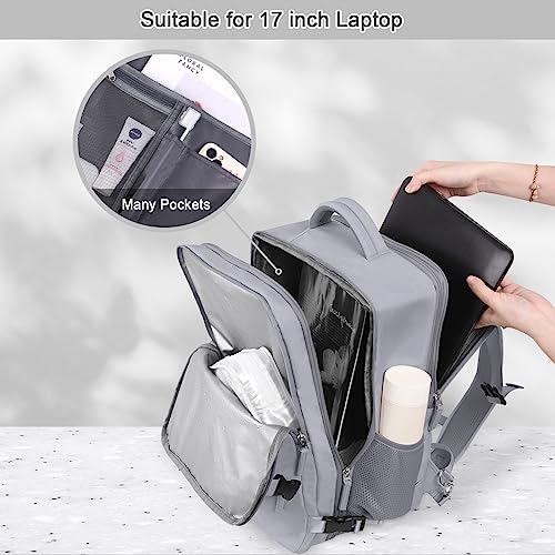 Sinaliy Travel Backpack for Women Men, 40L Carry On Backpack, 17 Inch Laptop Backpack, Waterproof Backpack, College Bookbag, Laptop Backpack, Backpack for Women, as Person Item Flight Approved - Image 5