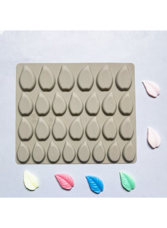 28 Consecutive Leaf Chocolate 543 Silicone Mold Candy Pudding Dessert Mold Baking Utensils-Color:Rice Powder - Image 3