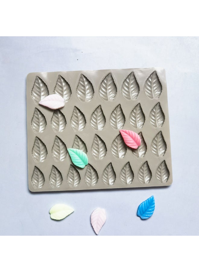 28 Consecutive Leaf Chocolate 543 Silicone Mold Candy Pudding Dessert Mold Baking Utensils-Color:Rice Powder - Image 5