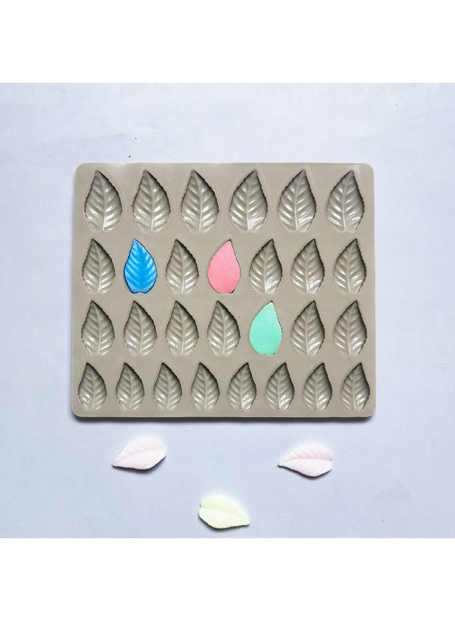 28 Consecutive Leaf Chocolate 543 Silicone Mold Candy Pudding Dessert Mold Baking Utensils-Color:Rice Powder - Image 4