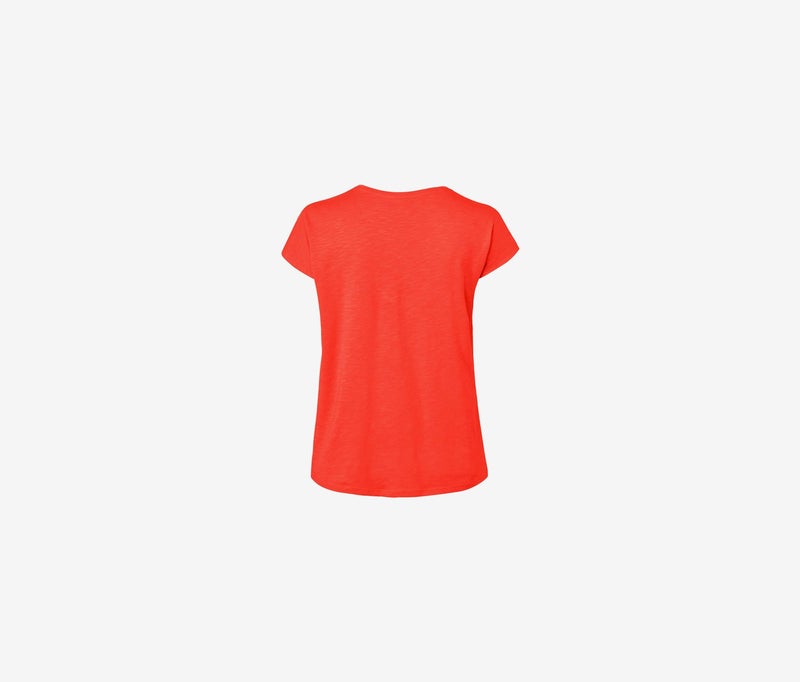 Tchibo Women Round Neck Plain Short Sleeve T-shirt, Orange - Image 3