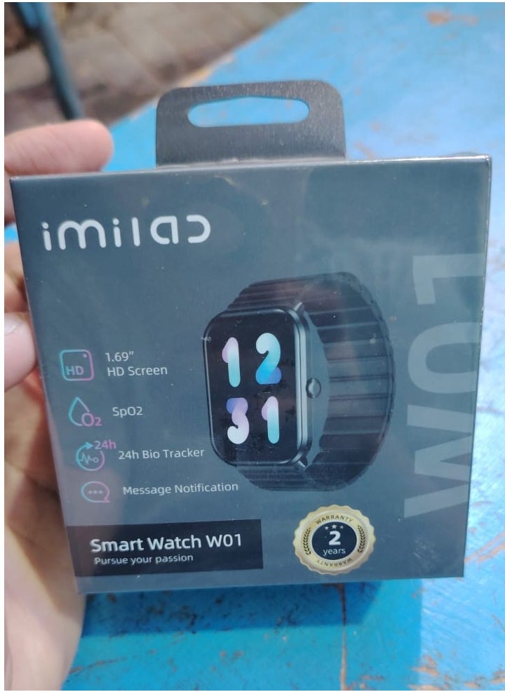 إيميلاب - ساعة ذكية من imilab w01  اللون أسود أكثر من 70 وضعًا رياضيًا مراقبة الأكسجين في الدم، وتتبع المؤشرات الحيوية - Image 1