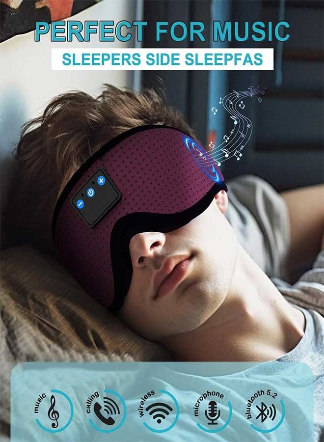 RAWAID Sleep Headphone 3D Sleep Mask Bluetooth Wireless Sleeping Headphones for Side Sleepers Sleep Eye Mask Music Weighted Sleeping Mask Meditation Gifts for Men Women - Image 2